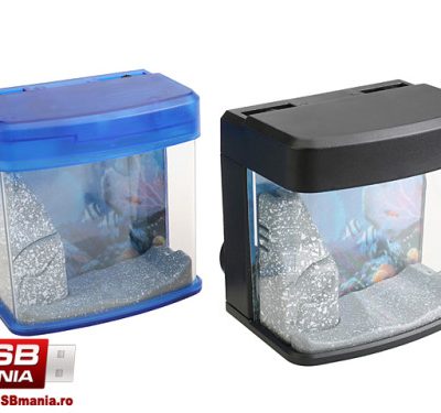 Acvariu USB cu led-uri albastre